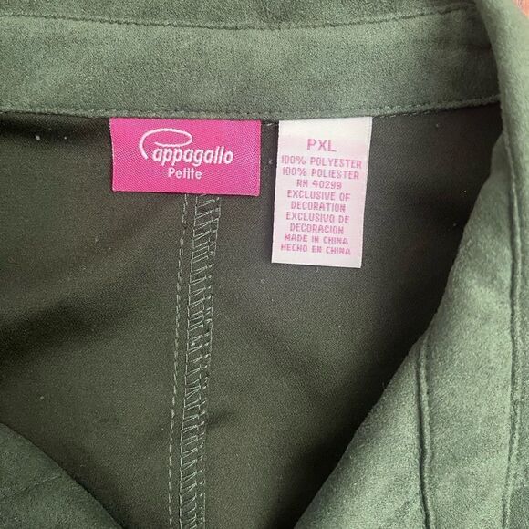 Cappagallo Faux Suede Button Down Shirt Size PXL - Picture 3 of 5